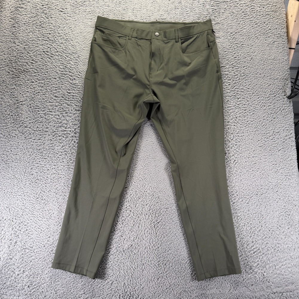 Apana Pants Mens XL Green Polyester Golf Straight Performance Sports Stretch
